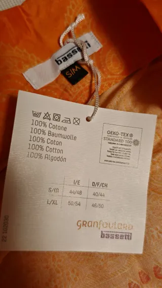 Kimono Bassetti Talla Única Naranja/Amarillo