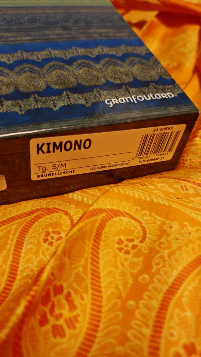 Kimono Bassetti Talla Única Naranja/Amarillo