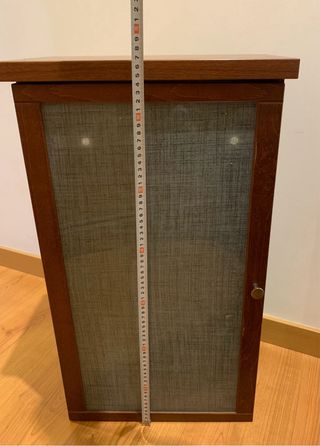 Mueble auxiliar madera puerta cristal