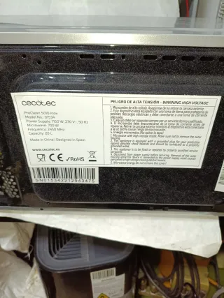 Microondas Cecotec Proclean 5010 Inox