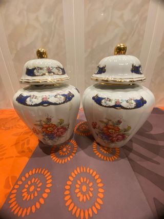 Juego Tocador Porcelana Flores