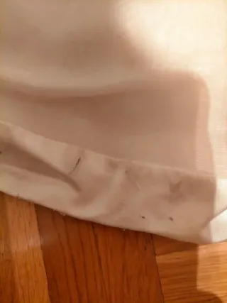 Vestido de Novia raso crema y tul dorado