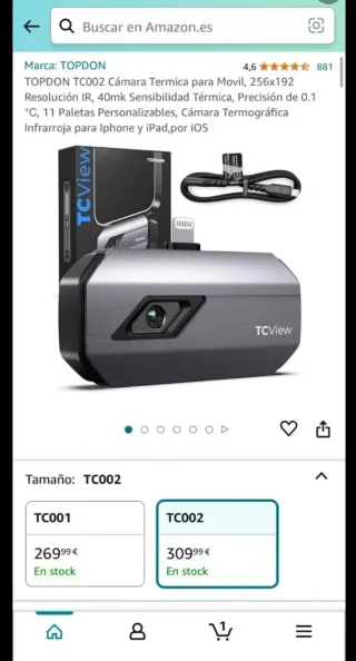 TOPDON TC002 Cámara Térmica para Móvil