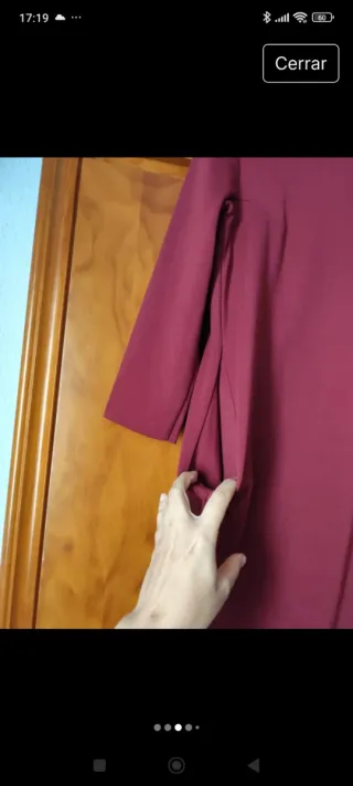 Vestido granate manga 3/4