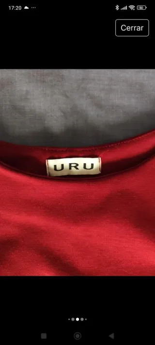 Vestido granate manga 3/4