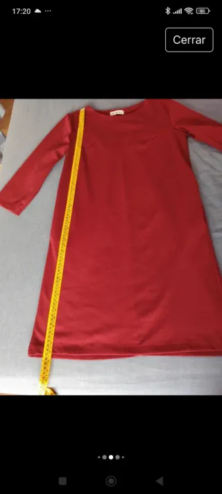 Vestido granate manga 3/4