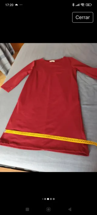 Vestido granate manga 3/4