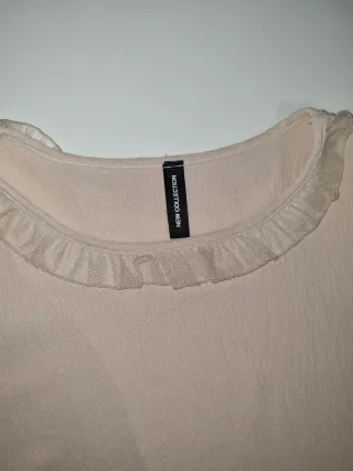 Blusa mujer beige mangas de telilla
