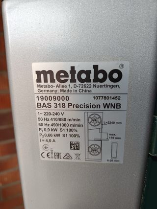 Sierra de cinta Metabo BAS-318