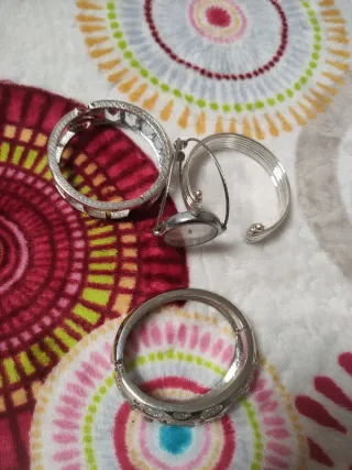 Conjunto reloj y pulseras plata