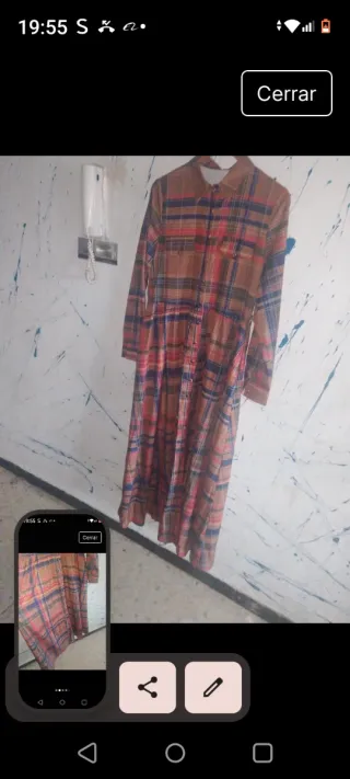 Vestido largo a cuadros