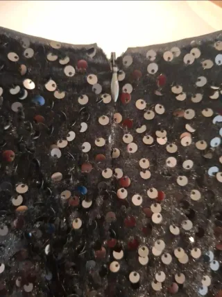 Vestido lentejuelas negro talla S