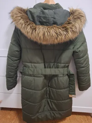 Abrigo acolchado mujer verde miltar