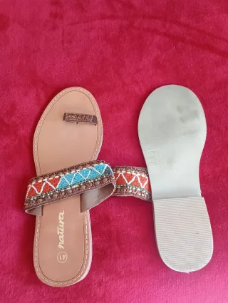Sandalias Natura Talla 41 Pedrería