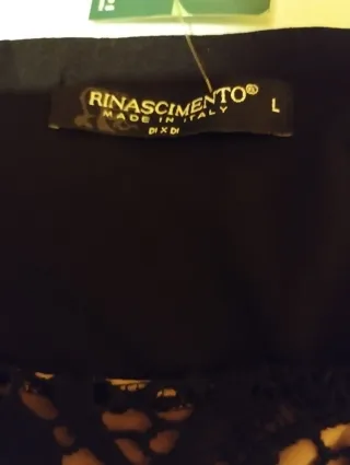 Vestido fiesta encaje negro y beige