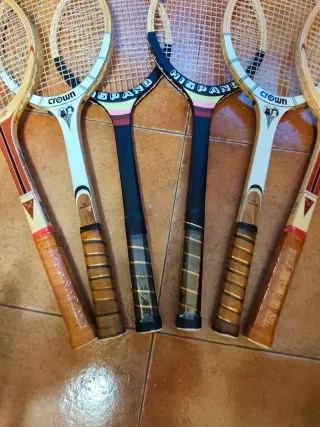 Lote 6 racchette da tennis in legno vintage