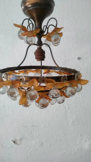 Lámpara de cristal antigua Pedro Tendero