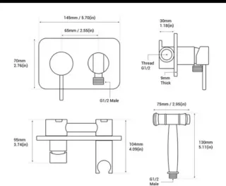 Pulverizador Bidet Latón