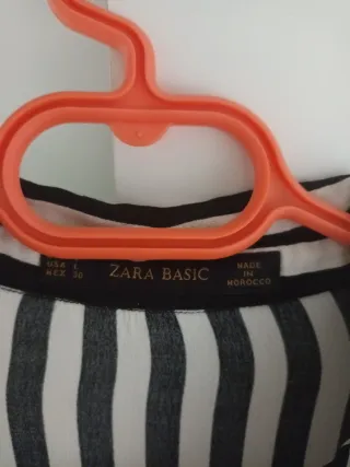 Camisa Zara Rayas Blanco y Negro