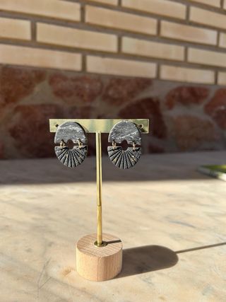 Pendientes arcilla polimérica diseño abanico