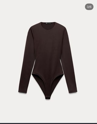 Body Zara manga larga marrón