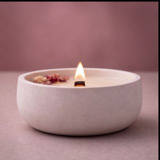 Candela artigianale in ceramica fatta a mano