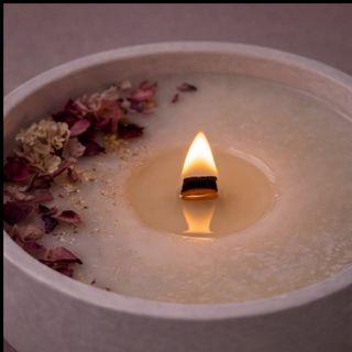 Candela artigianale in ceramica fatta a mano