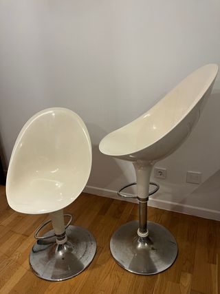 Juego de 2 Sillas Altas Blancas