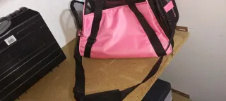 Trasportino per animali rosa e nero