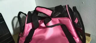 Trasportino per animali rosa e nero