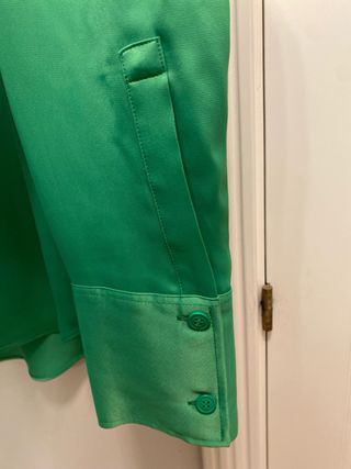 Camisa Zara Verde Satén