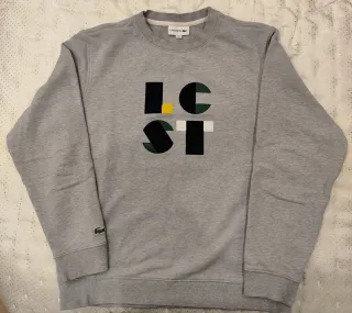Sudadera Lacoste Gris Diseño Geométrico