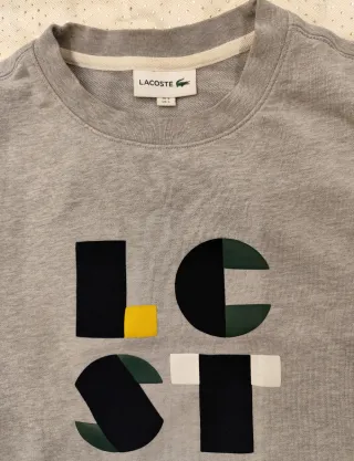 Sudadera Lacoste Gris Diseño Geométrico