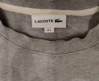 Sudadera Lacoste Gris Diseño Geométrico