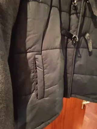 Trenca Parka Suiteblanco Gris XL Bimateria Pelo