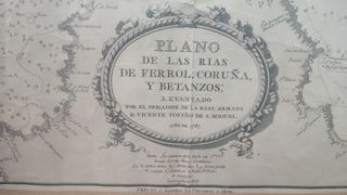 Carta Náutica Tofiño 1875 Ferrol Coruña Original