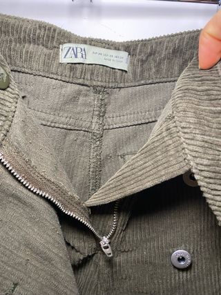 Falda pantalón Pana Zara - Verde Oliva - Talla XS