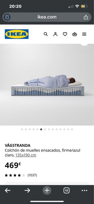 Colchon Ikea Vagstranda 135*190 nuevo