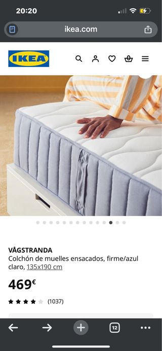 Colchon Ikea Vagstranda 135*190 nuevo