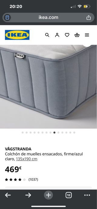 Colchon Ikea Vagstranda 135*190 nuevo