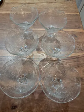 6 Copas de Helado de Cristal