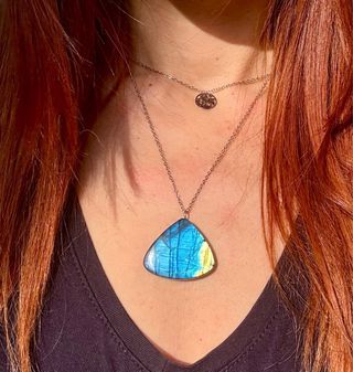 Colgante Labradorita Azul intenso plata 925