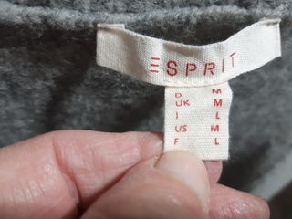 Vestido punto cuello alto Esprit gris