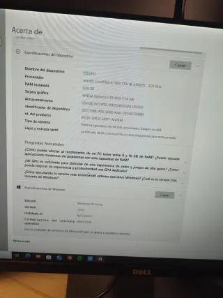 PC Gaming i5 3 GHz Windows 10 NVIDIA 4GB 224GB SSD