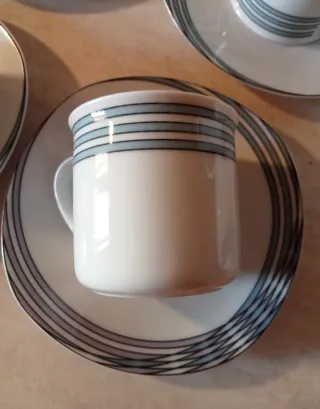 Servizio caffè 6 tazze, zuccheriera e caffettiera