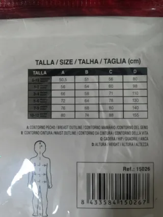 Disfraz Mamá Noel Talla 5-6 Años, sin estrenar