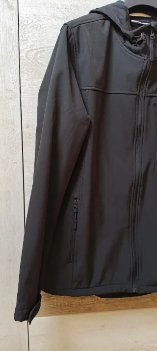 Cortavientos negro aislante térmico interior felpa