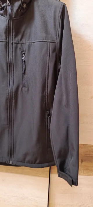 Cortavientos negro aislante térmico interior felpa