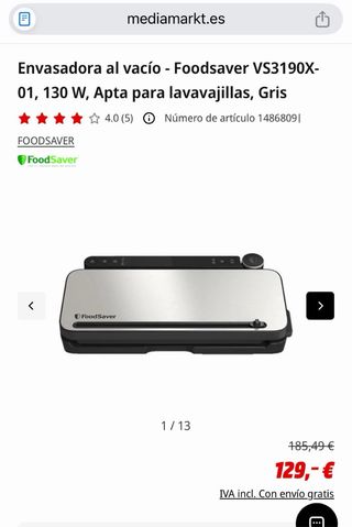 Envasadora al vacío FoodSaver