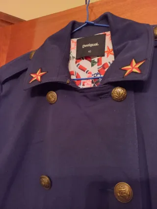 Gabardina Desigual Talla 40 Azul